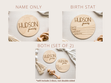 Load image into Gallery viewer, Personalized Baby Wood Announcement Sign
