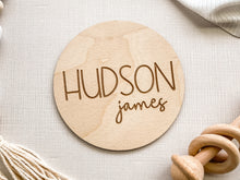 Load image into Gallery viewer, Personalized Baby Wood Announcement Sign
